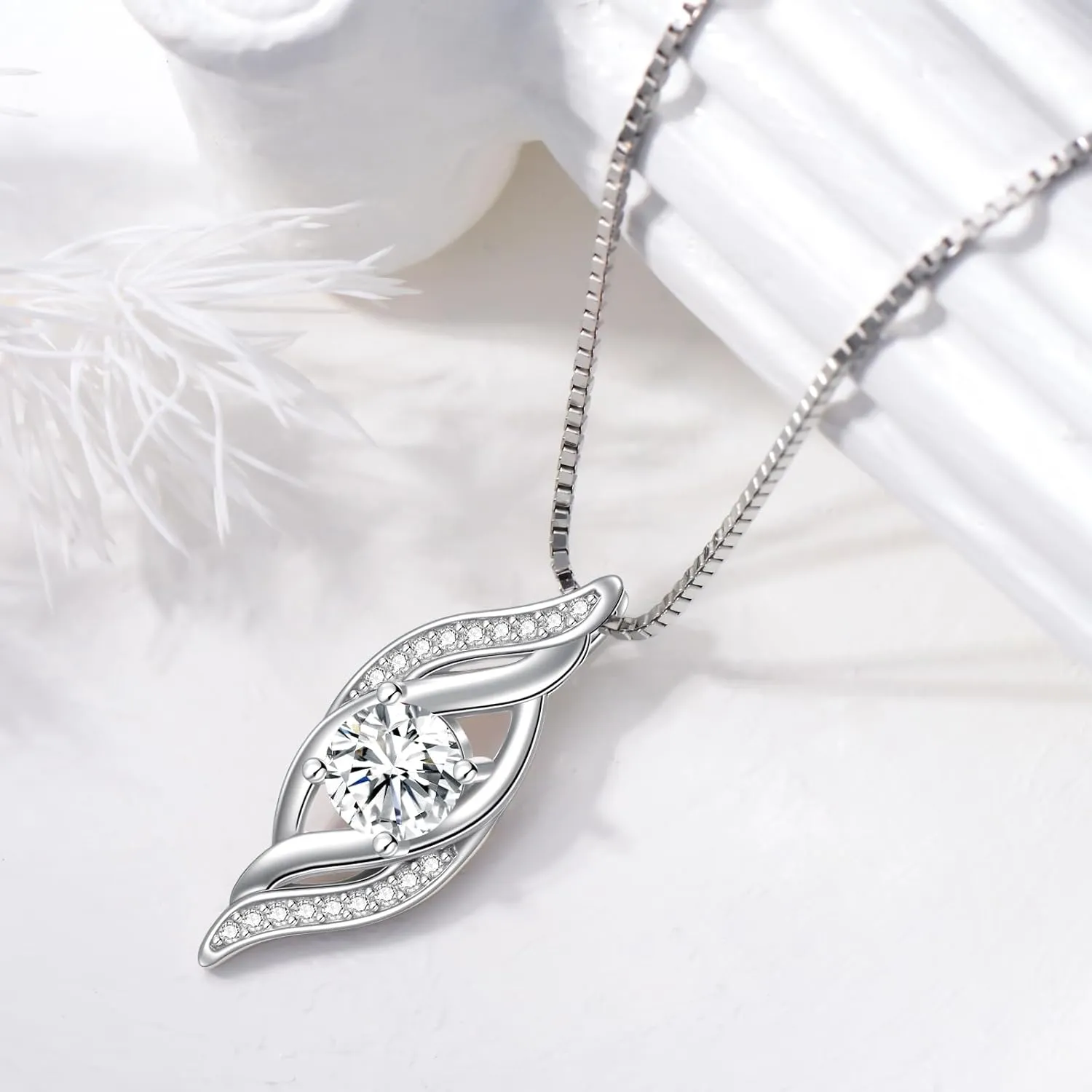 Birthstone Infinity Necklace for Women S925 Sterling Silver Infinity Love Jewelry Birthday Anniversary Christmas Gifts for Her Girlfriend Wife