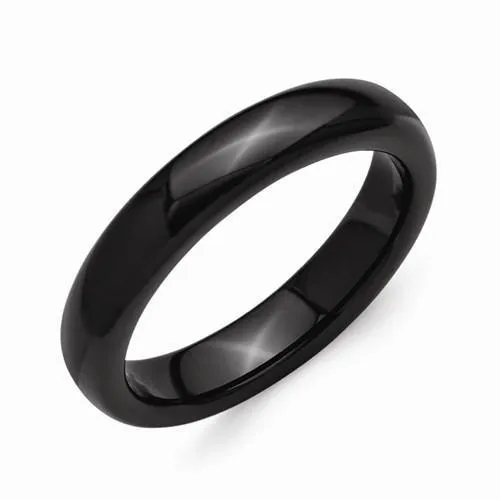 Black Ceramic 4mm Polished Band