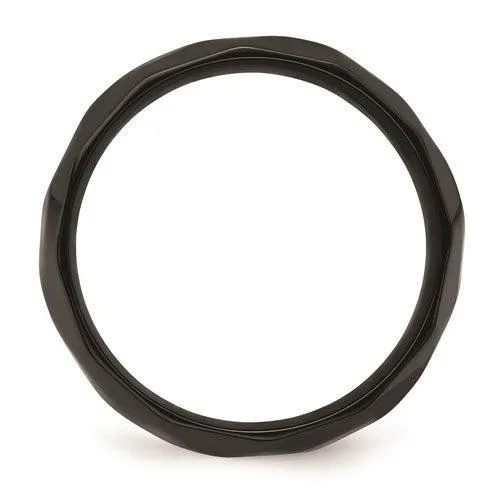 Black Zirconium Polished And Hammered 7mm Band