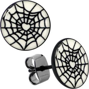 Body Candy 20G Stainless Steel Heart Spider Web Glow In The Dark Pierced Stud Earrings Set for Women Men