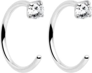 Body Candy Half Hoop Implant Grade Titanium Dazzling Round Open Hoop Earrings for Women Huggie Hoops