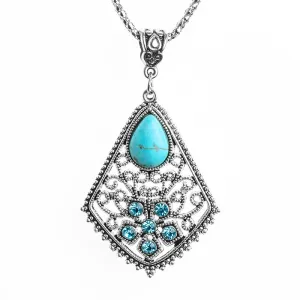 Bohemia Silver Color Vintage Retro Style Pendant Necklace