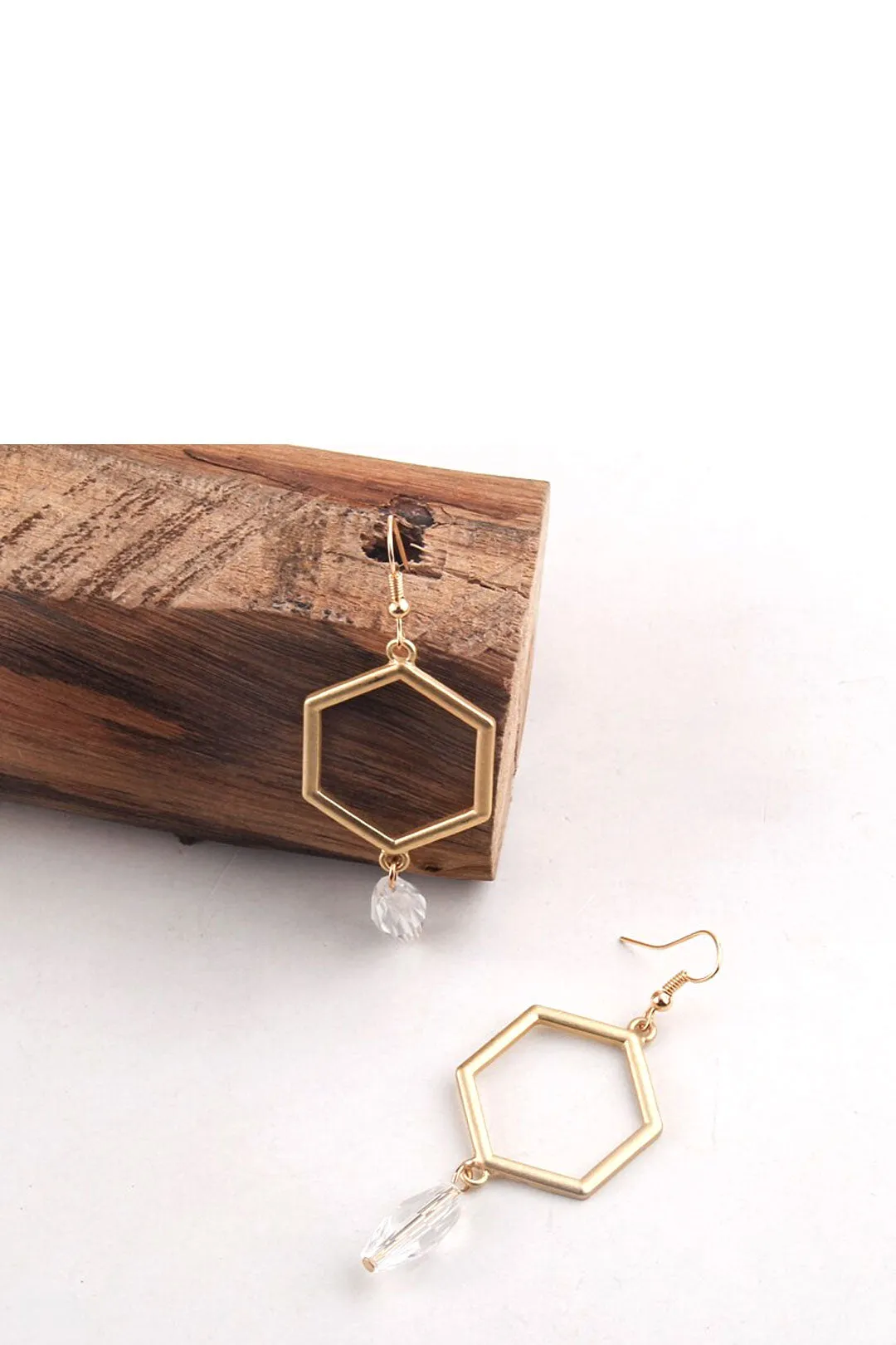 Boho Earrings, RH Dangle Earrings, Hexagon Loop