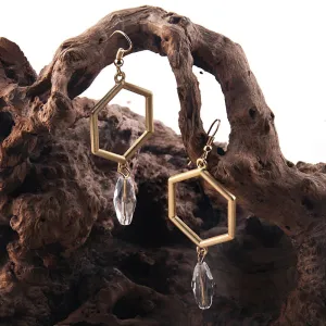 Boho Earrings, RH Dangle Earrings, Hexagon Loop