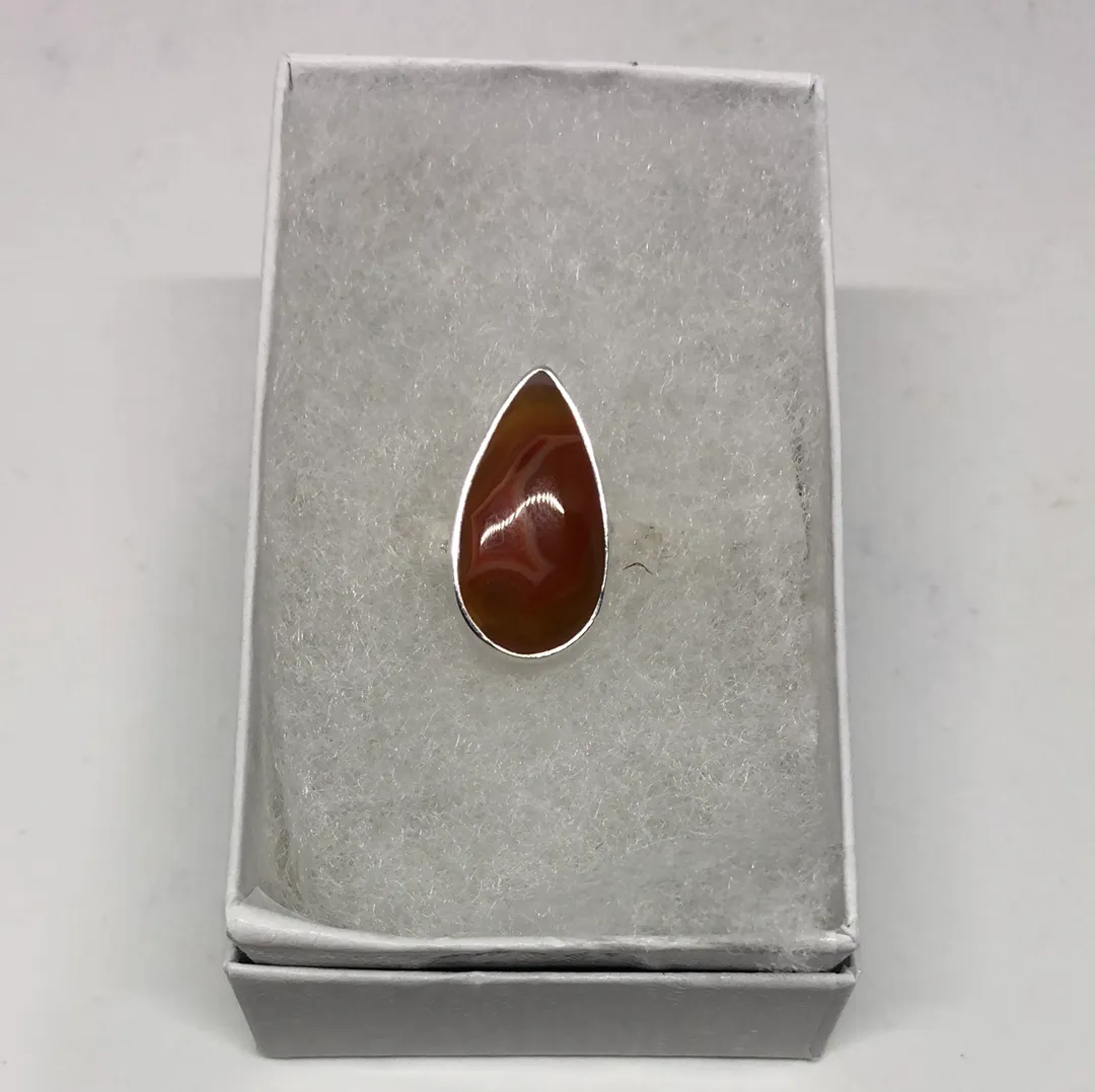 Botswana Agate Drop Adjustable Ring