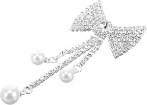 Bow Brooch Pearl Tassel Rhinestone Buckle Pin Unique Brooches for Outfits