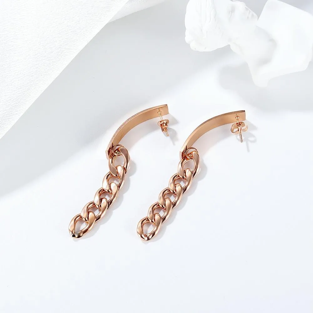 Boxed Set Dramatic Long Chain Drop Earrings