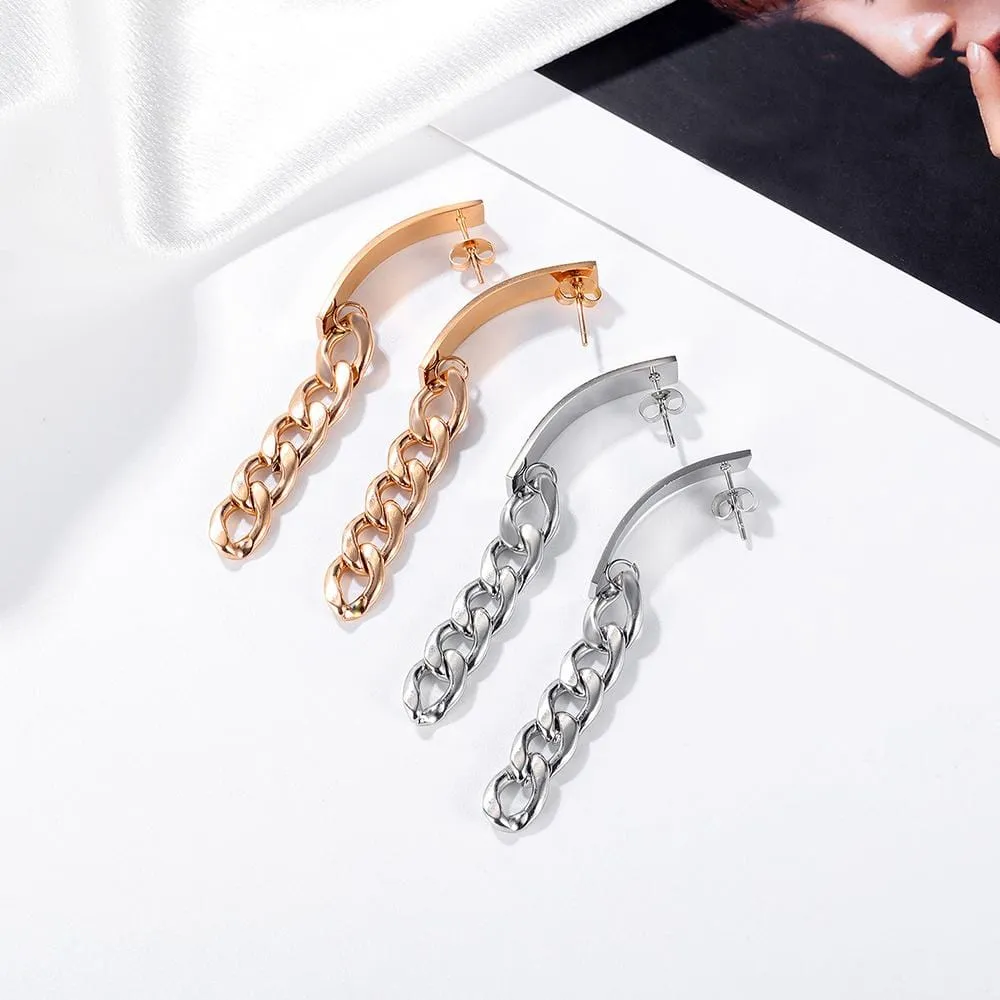 Boxed Set Dramatic Long Chain Drop Earrings