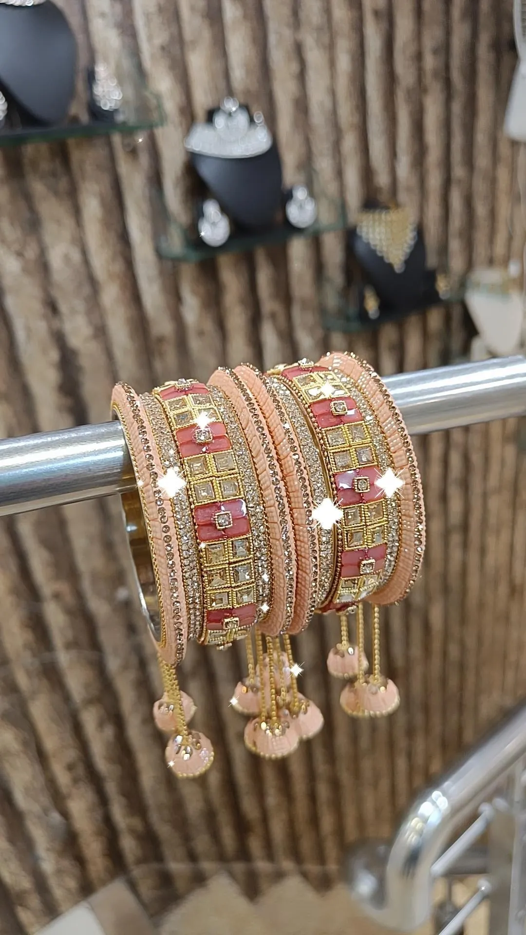 Bridal Crystal AD Bangles Jumka  Indian Premium Design