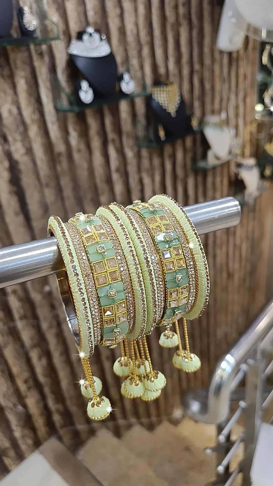 Bridal Crystal AD Bangles Jumka  Indian Premium Design