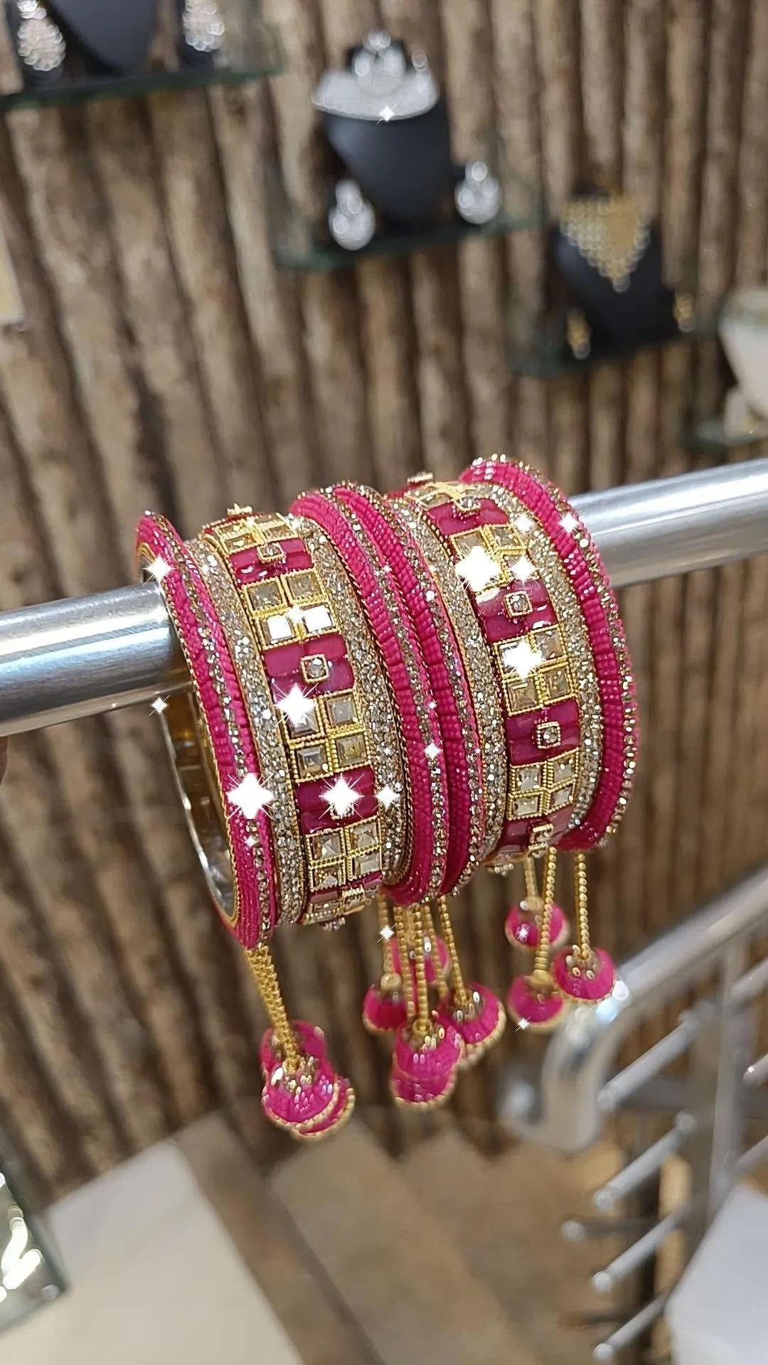 Bridal Crystal AD Bangles Jumka  Indian Premium Design