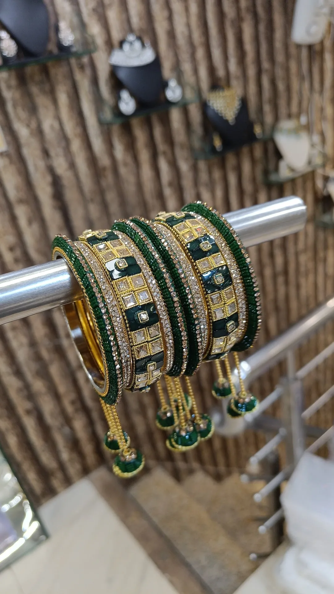 Bridal Crystal AD Bangles Jumka  Indian Premium Design