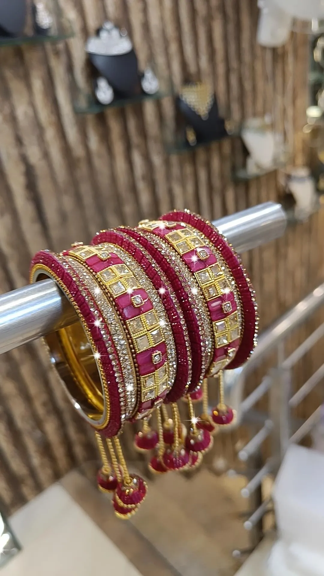 Bridal Crystal AD Bangles Jumka  Indian Premium Design