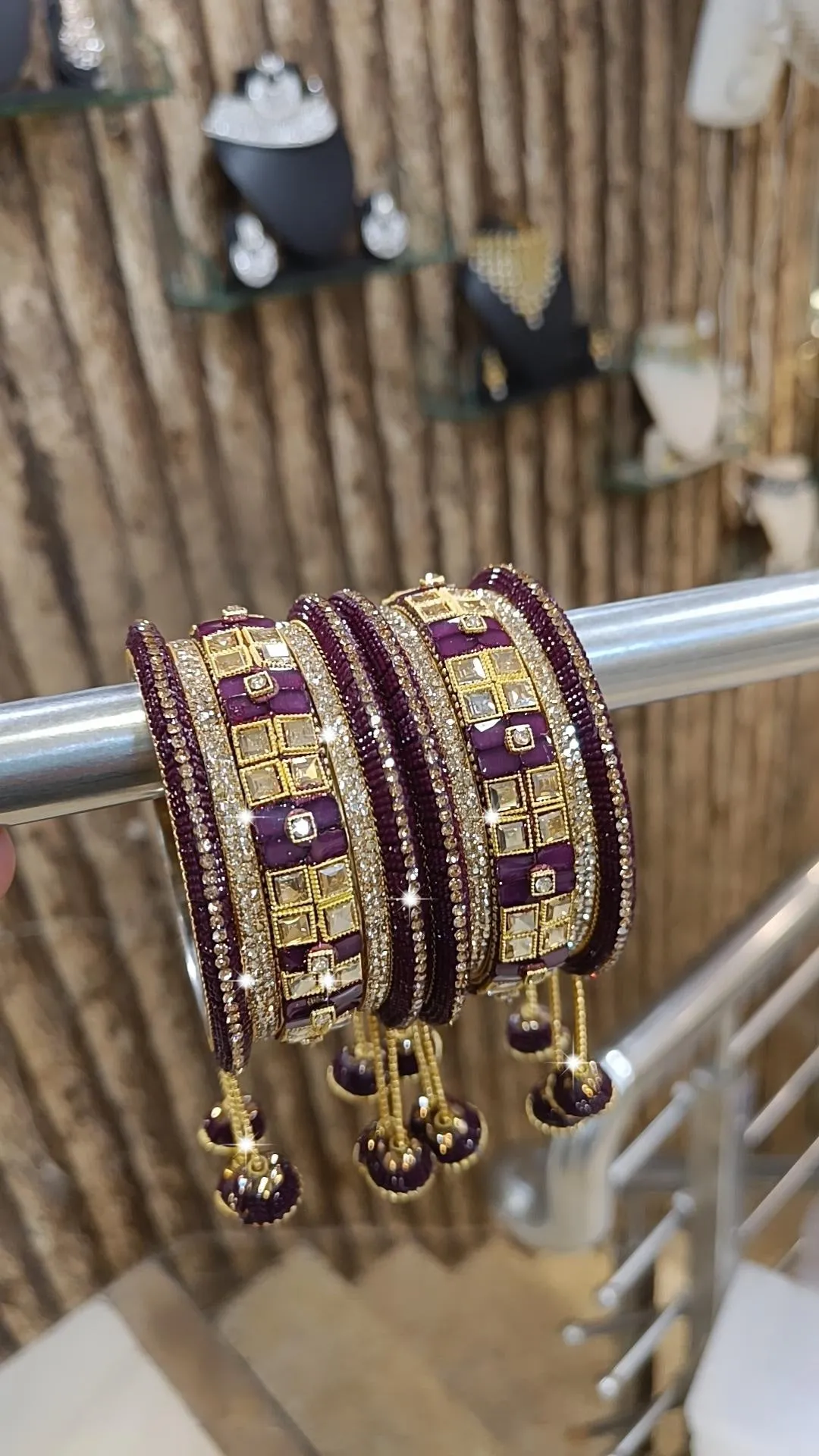 Bridal Crystal AD Bangles Jumka  Indian Premium Design