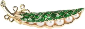 Brooches Brooch Fashionable Simulated Pearl Green Pea Brooches for Women Enamel Plated Brooches Costume Accessories Pin for Women Fashion