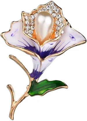 Brooches Women Faux Pearl Rhinestone Flower Brooch Pin Lapel Collar Badge Jewelry Attractive