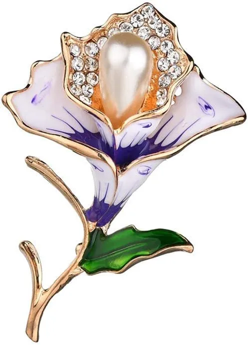 Brooches Women Faux Pearl Rhinestone Flower Brooch Pin Lapel Collar Badge Jewelry Attractive