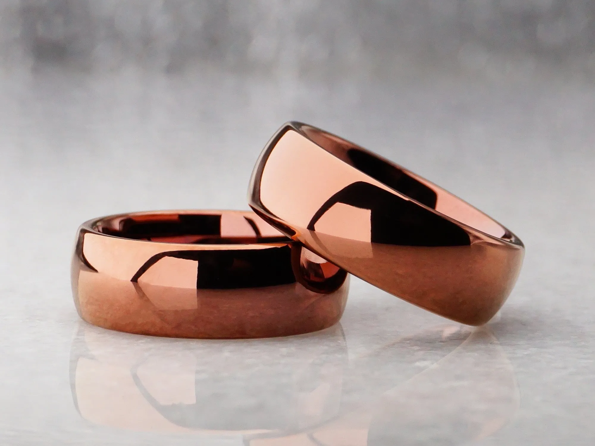Brown Tungsten Ring, Polished Finish - 8MM