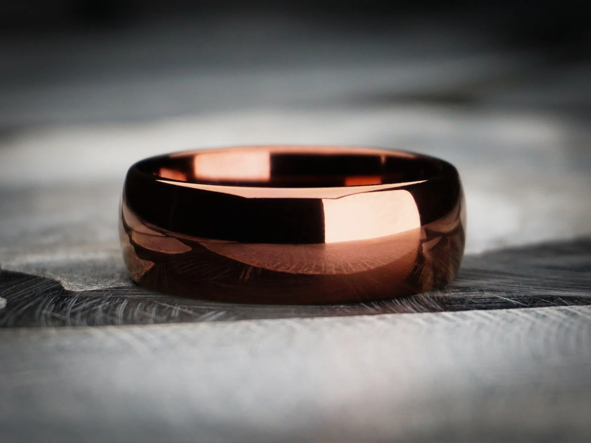 Brown Tungsten Ring, Polished Finish - 8MM