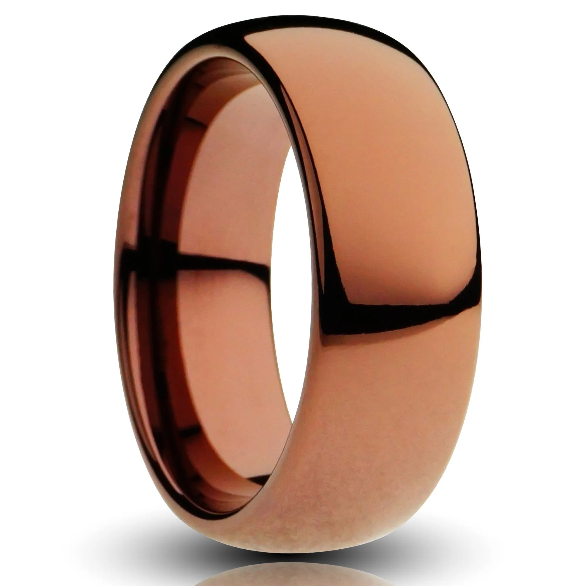 Brown Tungsten Ring, Polished Finish - 8MM