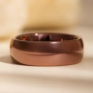 Brown Tungsten Ring, Polished Finish - 8MM
