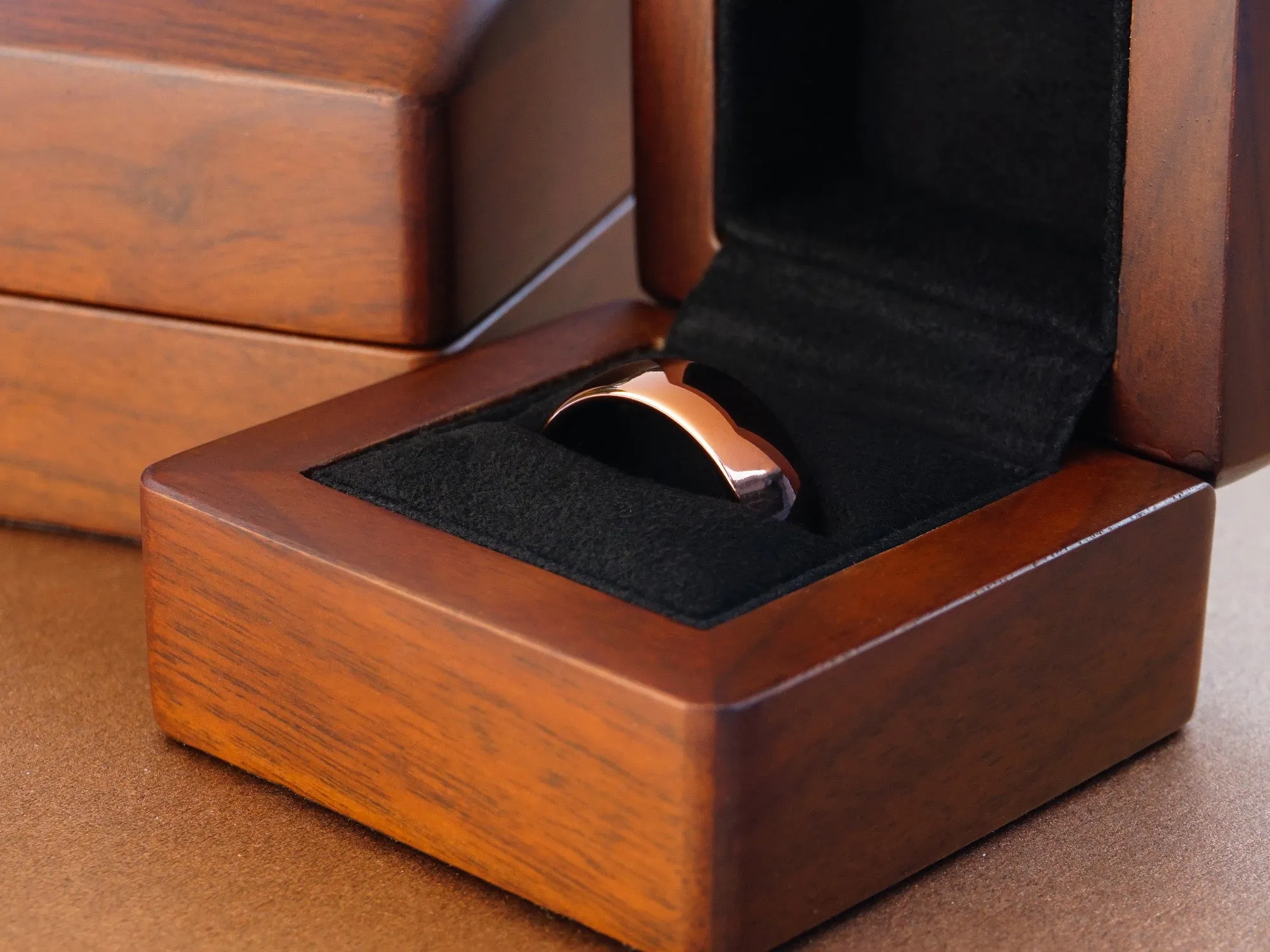 Brown Tungsten Ring, Polished Finish - 8MM