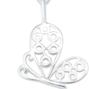 Butterfly Filigree Sterling Necklace and Earrings Set