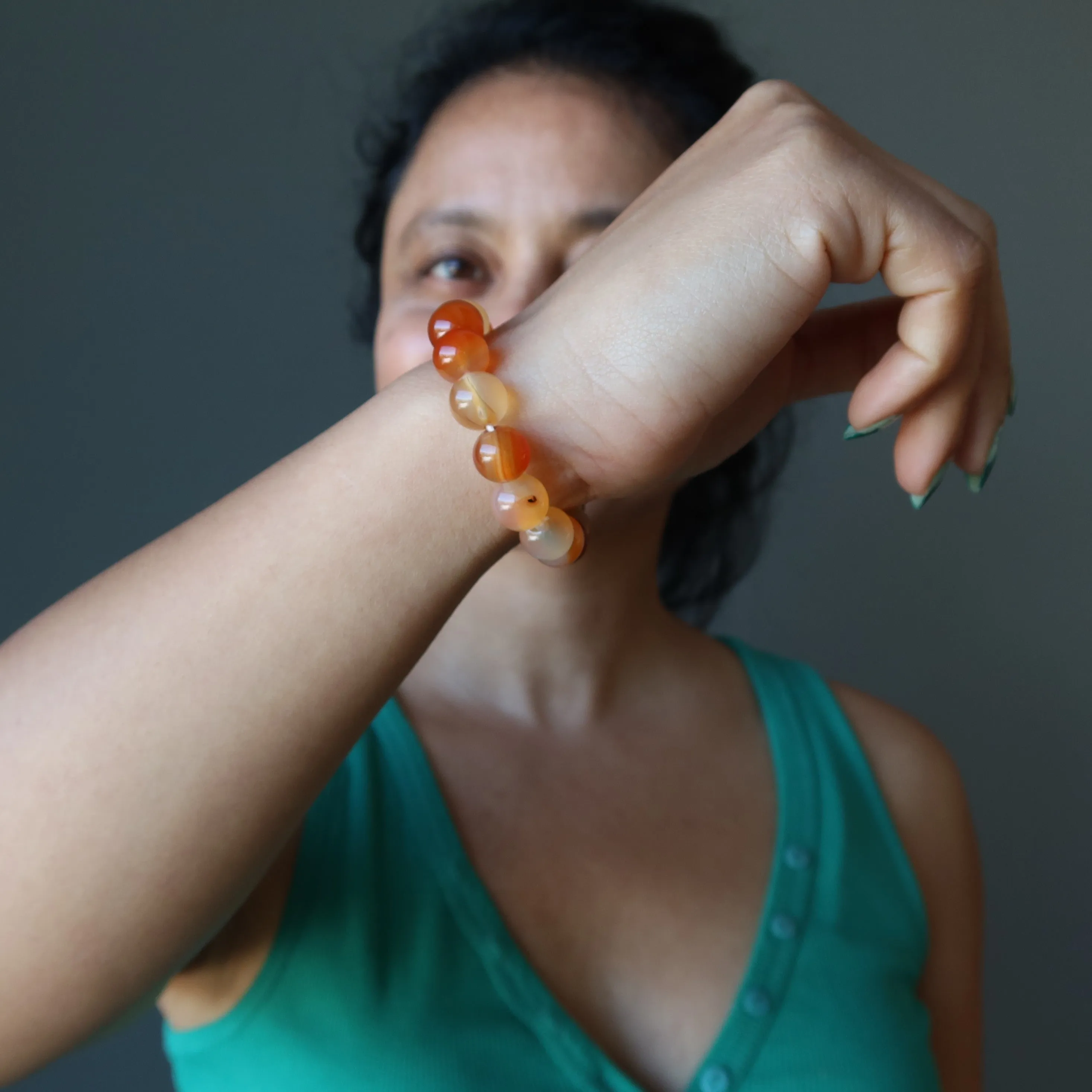 Carnelian Bracelet Tropical Happy Orange Crystals