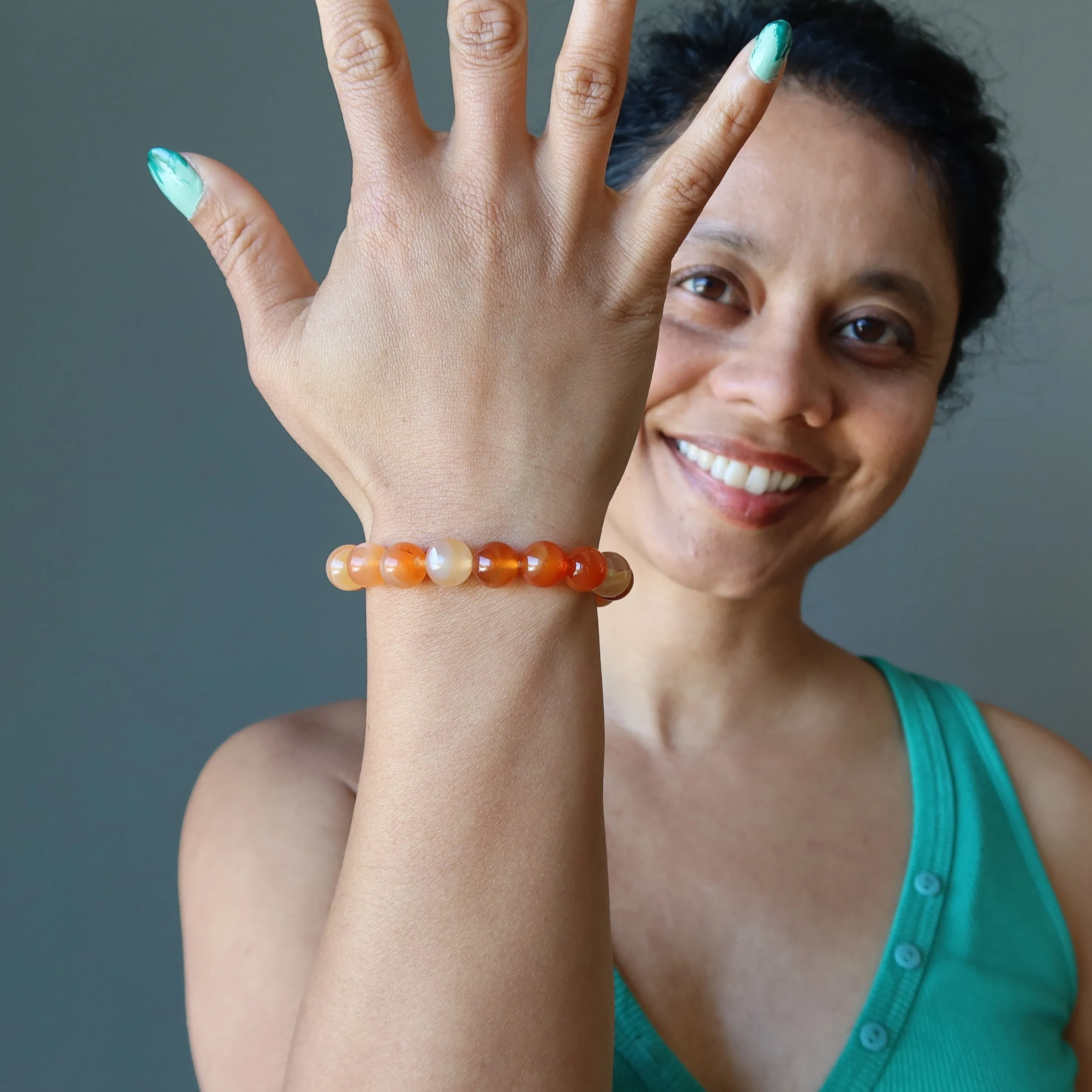 Carnelian Bracelet Tropical Happy Orange Crystals