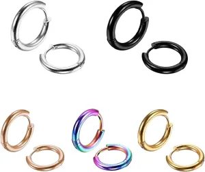 Cartilage Hoop Earrings for Women Men Stainless Steel Huggie Hoop Earrings 10mm Small Hoop Earrings