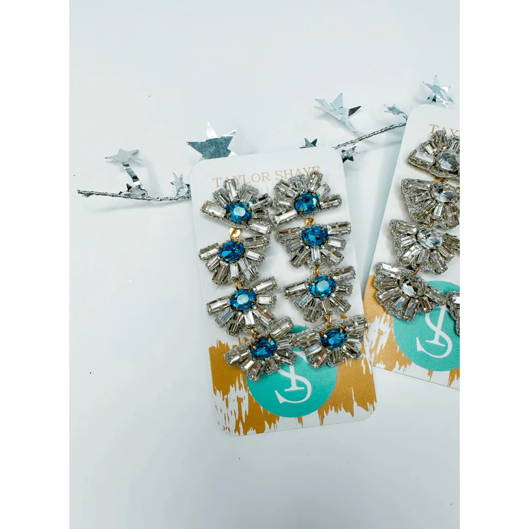 Cassidy Beaded Drop Earrings - Blue