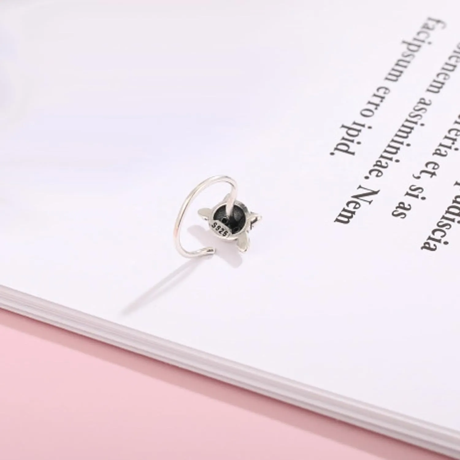 Cat Half Hoop Earrings for Women 925 Sterling Silver Comfy C Hoops for Cartilage Comfortable Earring to Sleep In Hypoallergenic Open Huggies