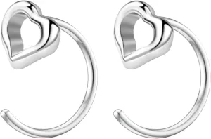 Cat Half Hoop Earrings for Women 925 Sterling Silver Comfy C Hoops for Cartilage Comfortable Earring to Sleep In Hypoallergenic Open Huggies