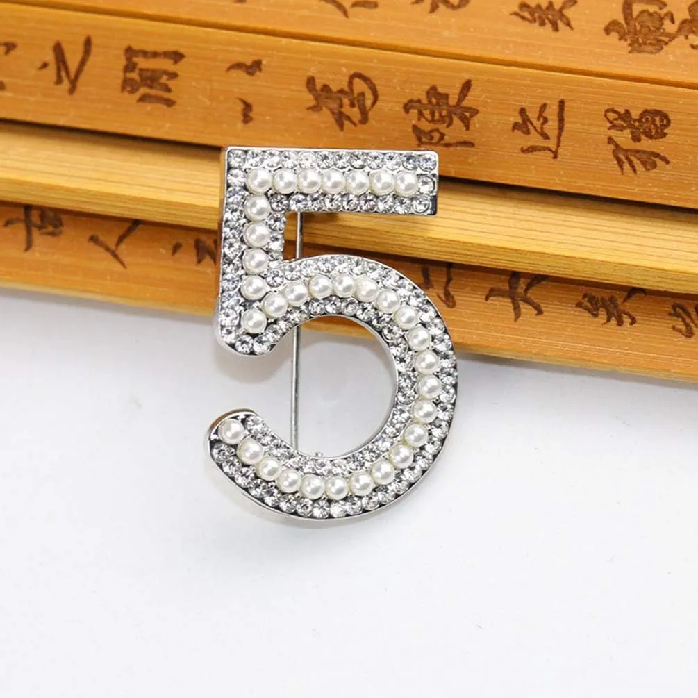 Celebrity Designer Pearl Rhinestone Pins Brooches Gift