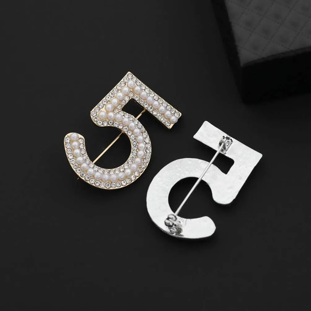 Celebrity Designer Pearl Rhinestone Pins Brooches Gift