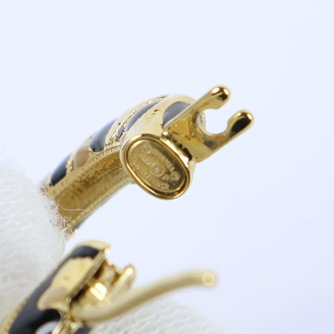 Chanel Earrings Hoop Enamel Gold