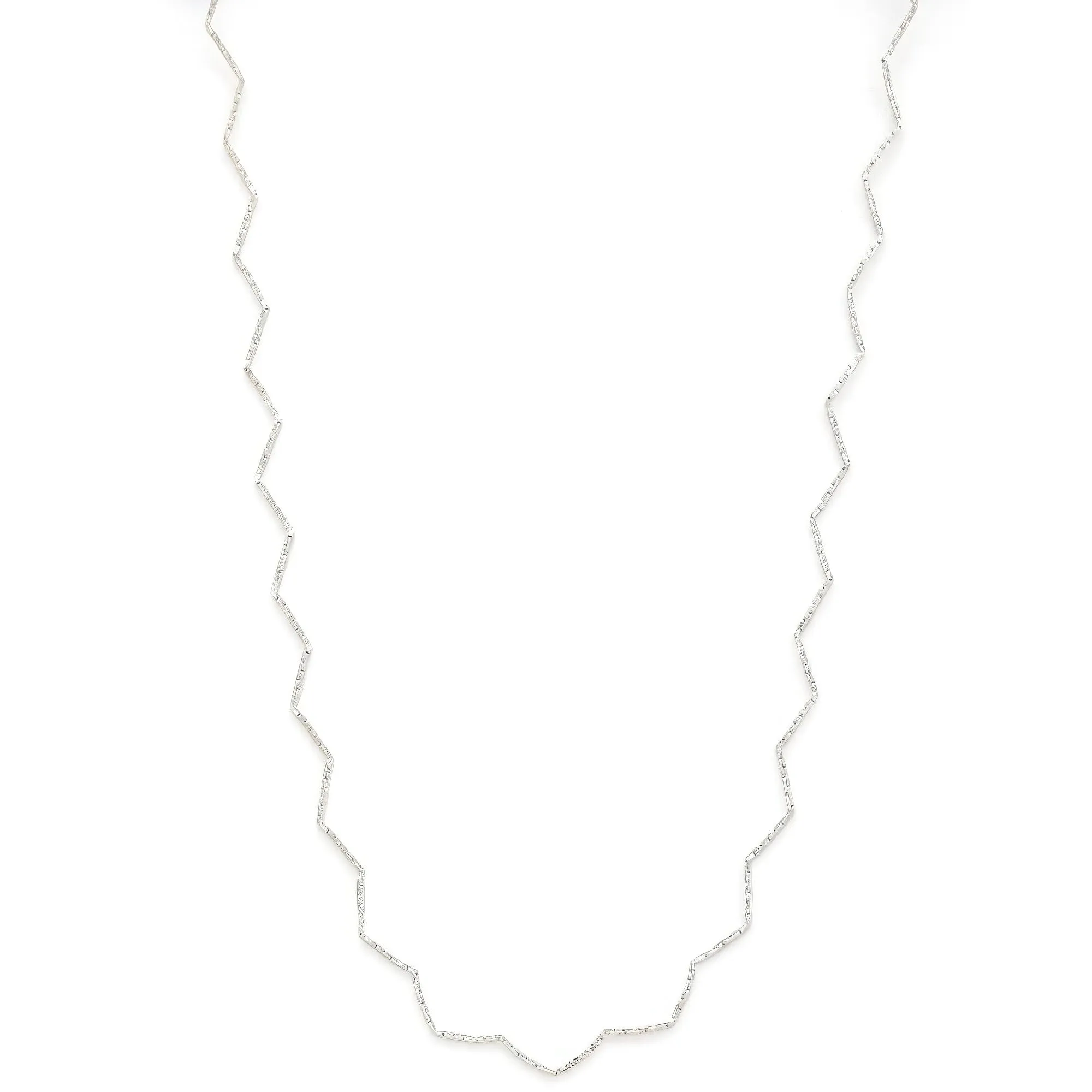 Chevron Pattern Metal Necklace
