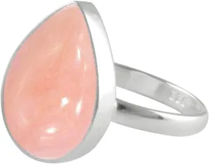 Choose Your Genuine Gemstone Ring Pear Shape Sterling Silver Cabochon Birthstones Jewelry 4-13