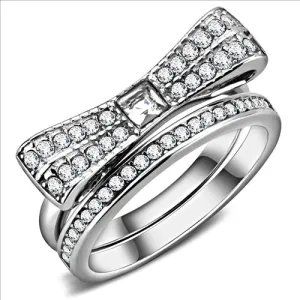 CJE3506 Wholesale Women Stainless Steel High polished (no plating) Top Grade Crystal Clear  Ring