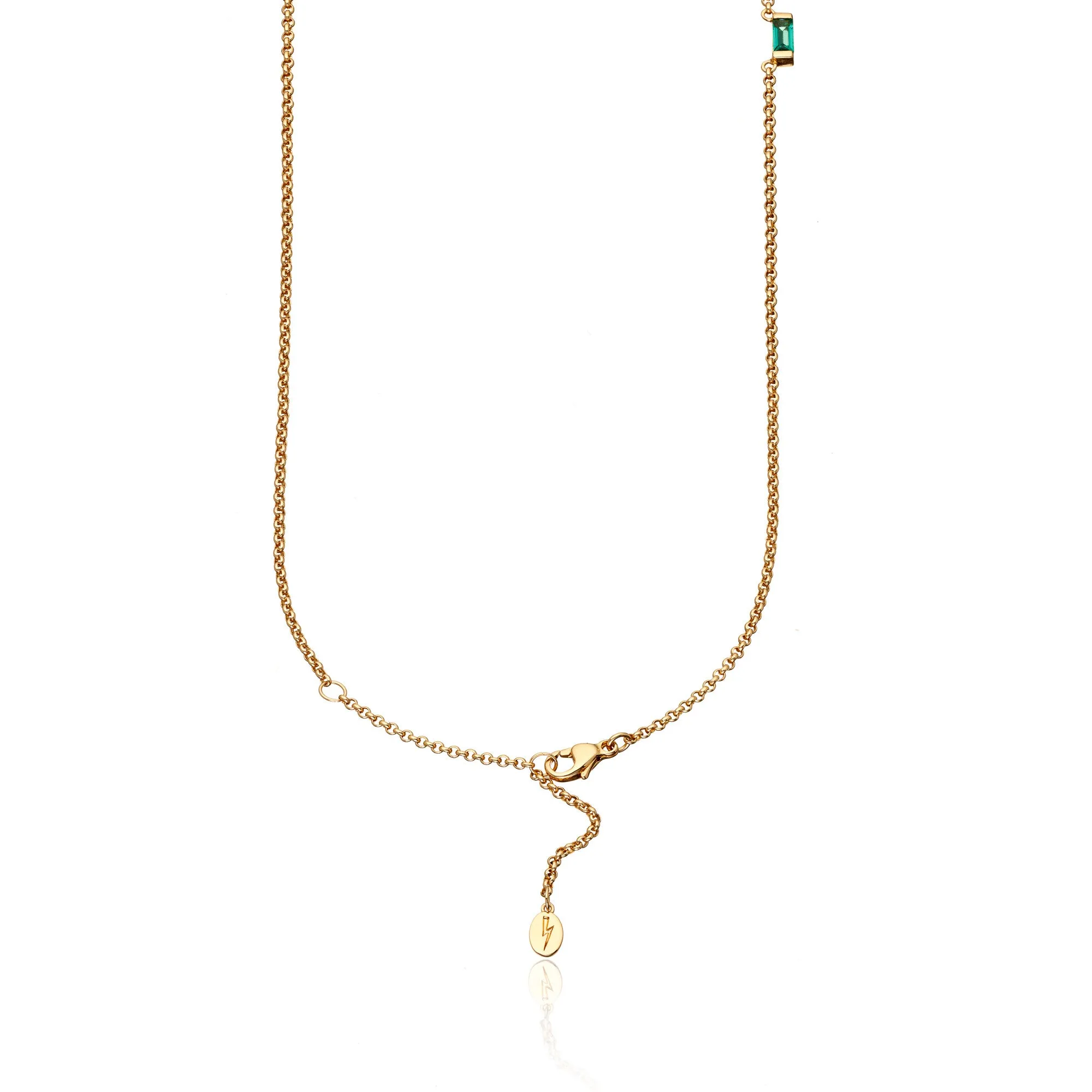 Cleopatra Green Baguette Chain Necklace