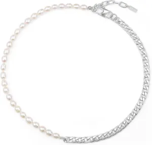 COAI Cuban Link Chain Necklace Pearl Necklace for Women