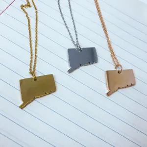 Connecticut State Silhouette Necklace