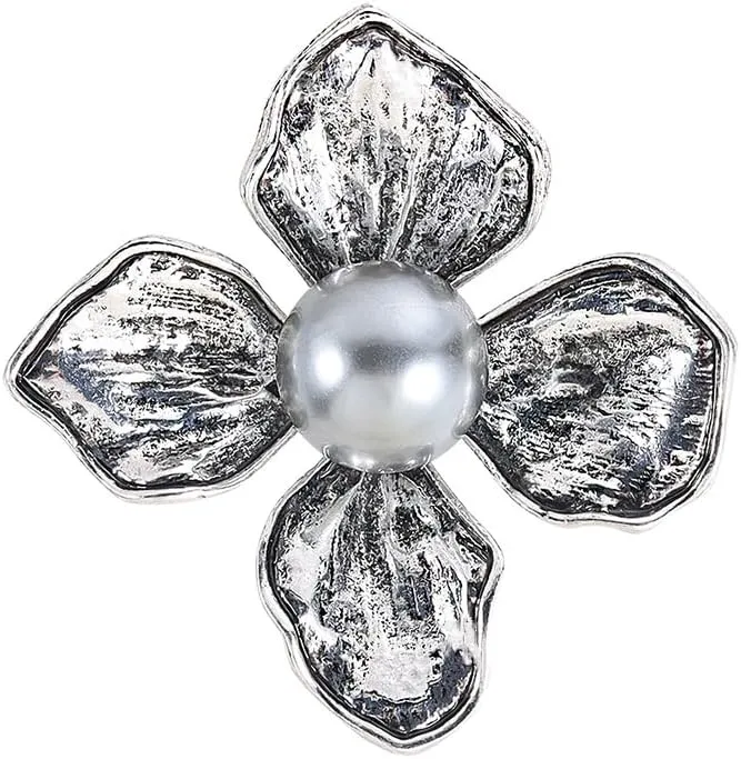 Dainty Brooch Pin for Women, Rhinestone Scarf Shawl Costume Brooches and Pins Flower Boutonniere Hat Bag Suit Dress Accessories Pearl Brooches Lapel Pins