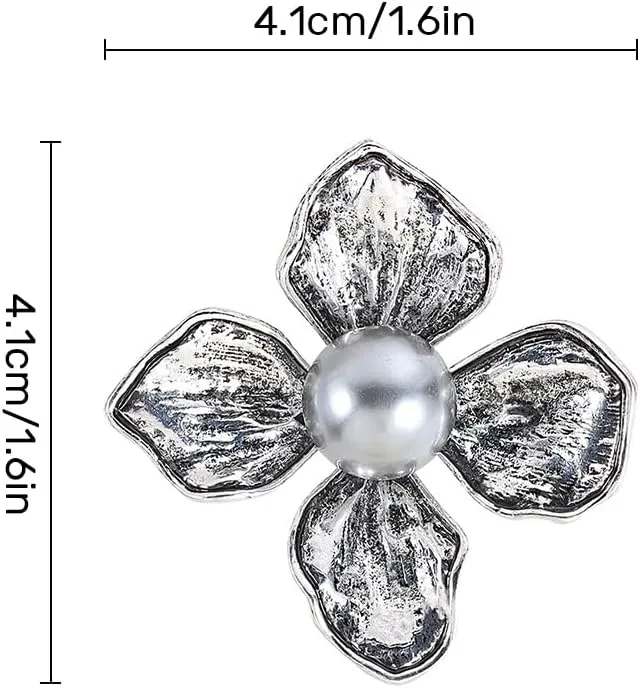 Dainty Brooch Pin for Women, Rhinestone Scarf Shawl Costume Brooches and Pins Flower Boutonniere Hat Bag Suit Dress Accessories Pearl Brooches Lapel Pins