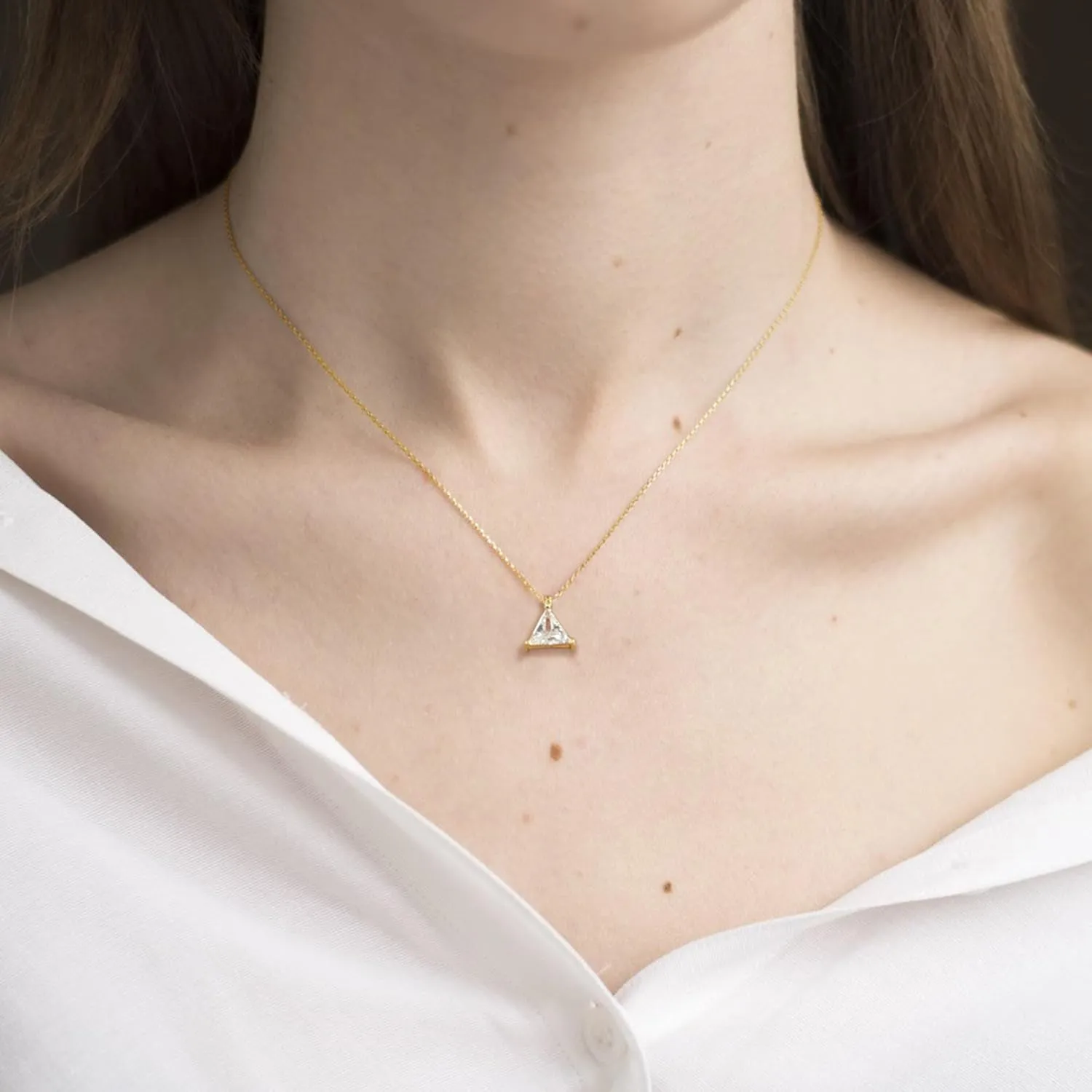 Dainty Diamond Necklace for Women 14K Gold Plated CZ Pendant Necklaces Diamond Solitaire Choker Necklace Birthday Gifts Trendy Wedding Jewelry for Teen Her