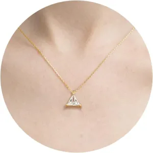 Dainty Diamond Necklace for Women 14K Gold Plated CZ Pendant Necklaces Diamond Solitaire Choker Necklace Birthday Gifts Trendy Wedding Jewelry for Teen Her
