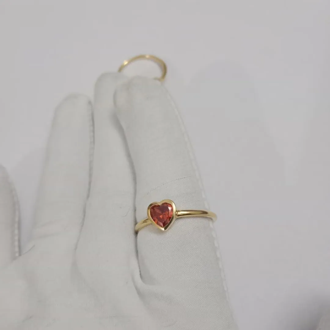Dainty Gold Silver Rings for Women Non Tarnish Stackable Thin Gold Plated Ring Natural Red Garnet Heart Shape Gemstone, Handmade Engagement, Christmas, Wedding Ring