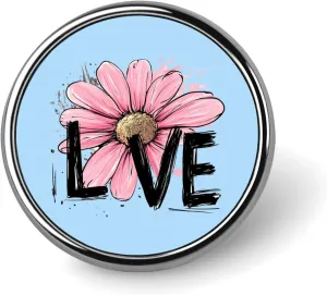 Daisy Love Pin Enamel Lapel Pins Round Badge Brooches Clothing Decoration for Women Men