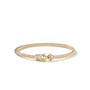 David Yurman Buckle Cablespira Bracelet with Diamonds, 3.5mm