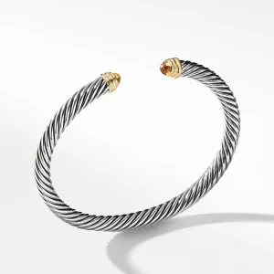 David Yurman Cable Classic Collection Bracelet with Citrine and 14k Yellow Gold, 5mm